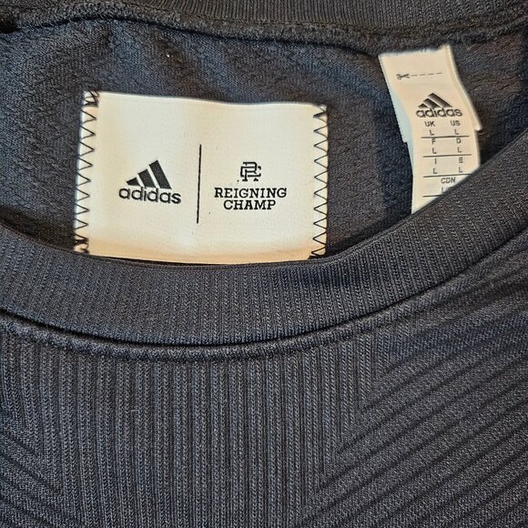 Adidas Reigning Champ Men's Textured Pullover Sweatshirt  -  Size L - Picture 6 of 6
